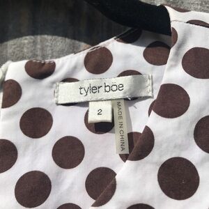 Tyler Boe Brown & White Polka Dot Sleeveless Dress Size 2